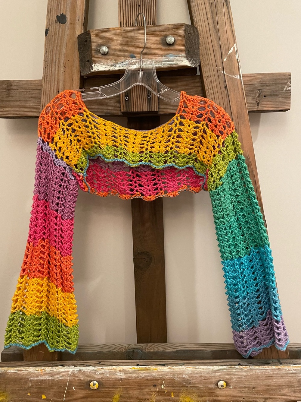 Handmade Multicolor Crochet Shrug